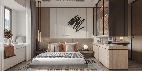 旺海公府158㎡新中式风格三居室装修案例