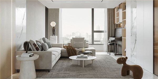 保利玫瑰湾90㎡现代轻奢风格两居室装修案例