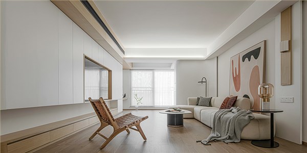 华亭国际87㎡现代极简风格两居室装修案例